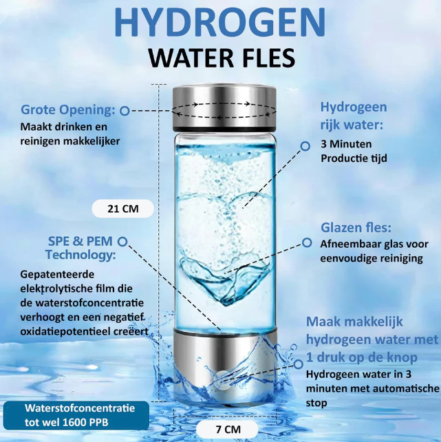 Gezonde Hydrogen Water Bottle voor meer energie